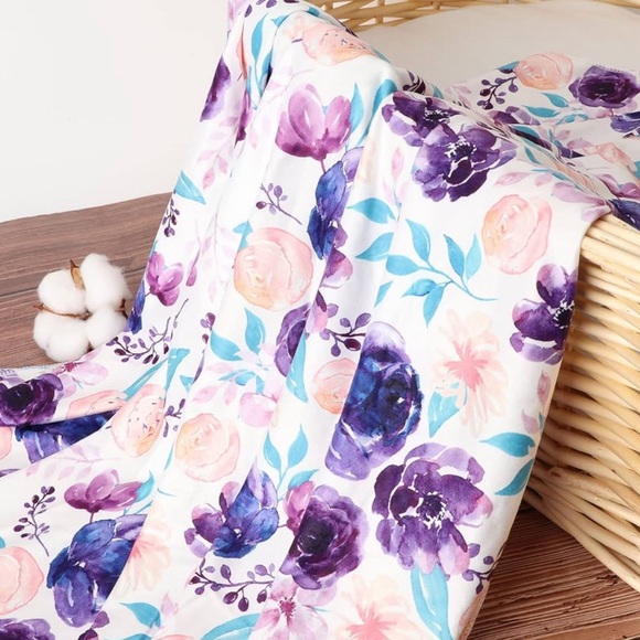 Newborn Baby Swaddle Blanket Beanie hat and headband set - Picture 9 of 10